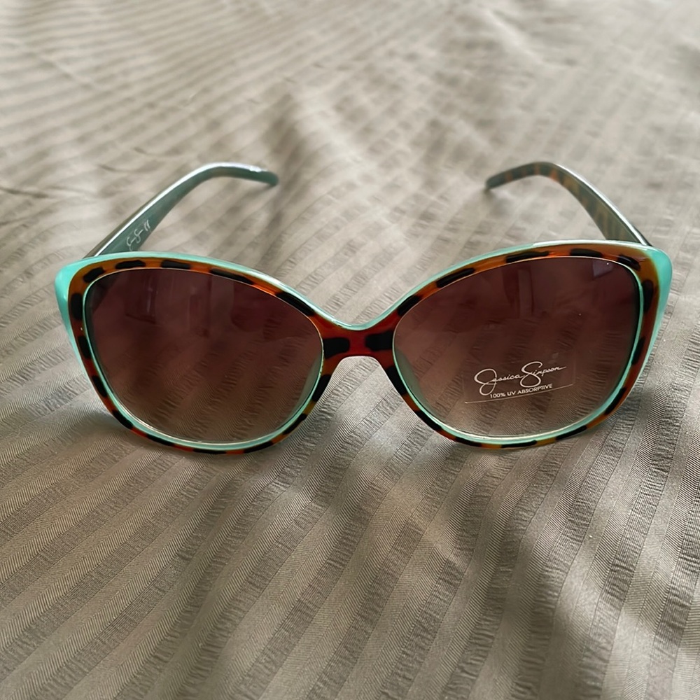 Jessica Simpson Turquoise Cateye Sunglasses